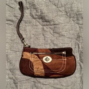 NWOT Nine West brown corduroy wristlet purse, bag, make up bag